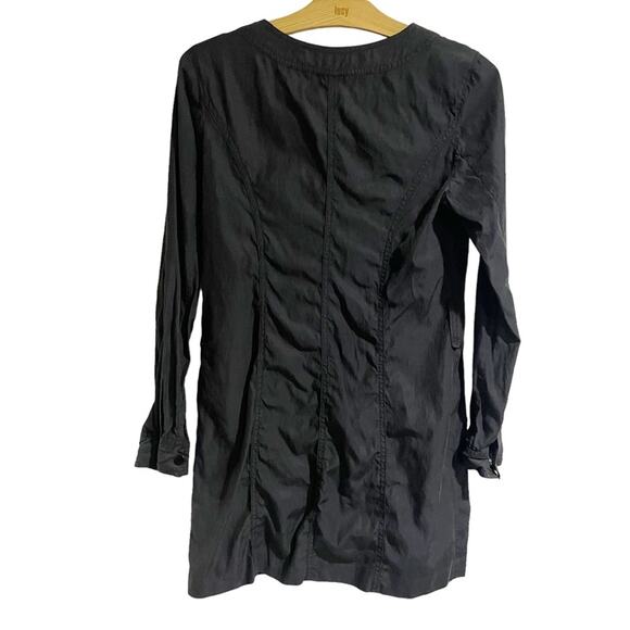 Armani Exchange Women 4 Black Cupro Cotton Blend Silky Tunic Asymmetrical Button - Picture 3 of 7